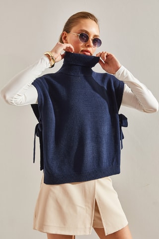 Pull sans manches - Bleu marine