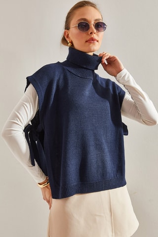 Pull sans manches - Bleu marine