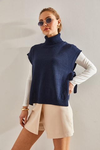 Pull sans manches - Bleu marine