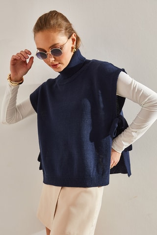 Pull sans manches - Bleu marine