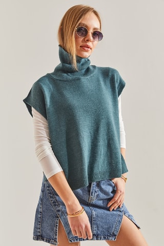 Pull sans manches - Vert foncé