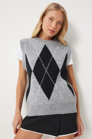 Pull sans manches - Gris chiné