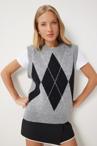 Pull sans manches - Gris chiné