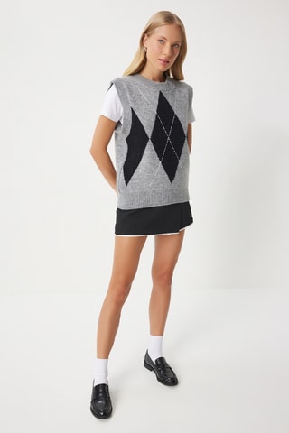 Pull sans manches - Gris chiné