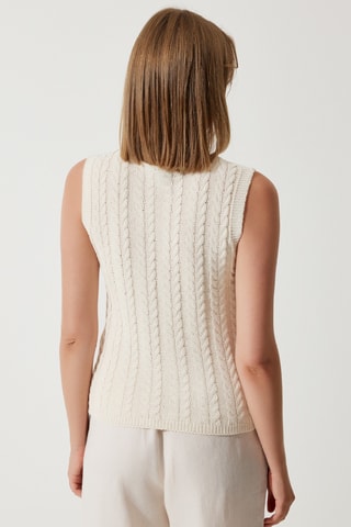 Pull sans manches - Ecru