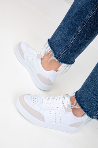 Baskets plateformes - Blanc et vieux rose