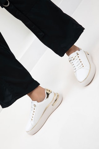 Baskets plateformes - Blanc et doré