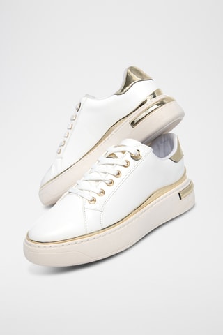 Baskets plateformes - Blanc et doré