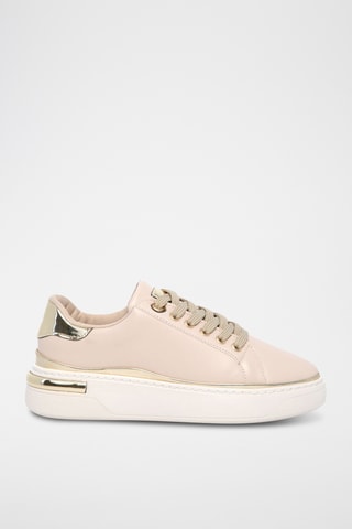 Baskets plateformes - Rose poudré et beige