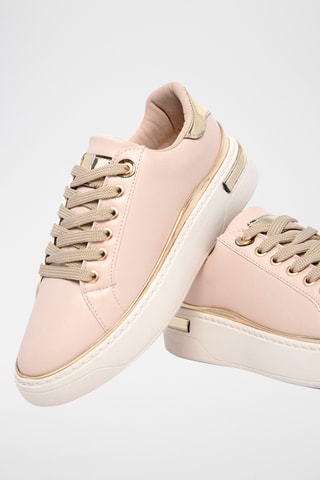 Baskets plateformes - Rose poudré et beige