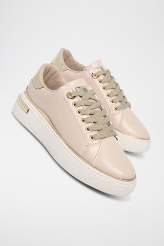 Baskets plateformes - Rose poudré et beige