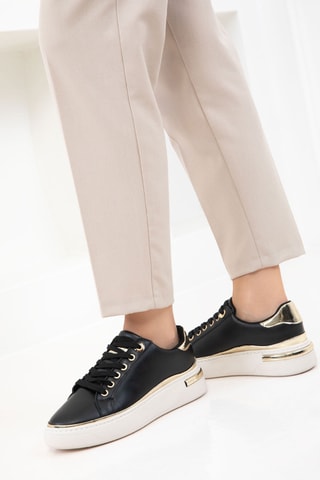 Baskets plateformes - Noir et doré