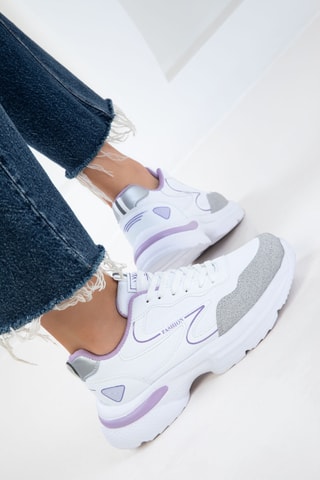 Baskets plateformes - Blanc et mauve