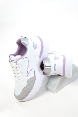 Baskets plateformes - Blanc et mauve