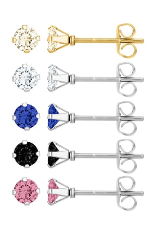 5 pares de brincos - Prateado e dourado