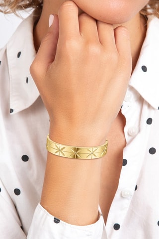 Pulseira rígida banhada a ouro fino amarelo