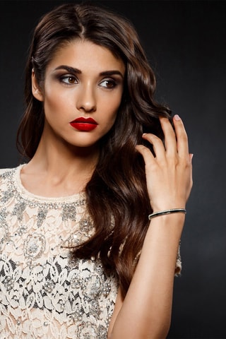 Pulseira rígida banhada a ouro fino amarelo