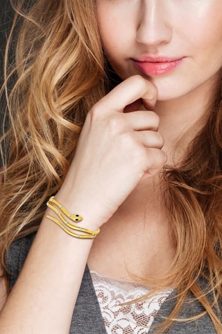 Pulseira rígida banhada a ouro fino amarelo