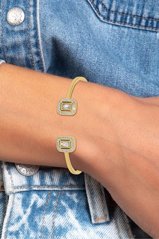 Pulseira rígida banhada a ouro fino amarelo