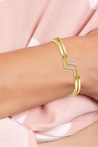 Pulseira rígida banhada a ouro fino amarelo