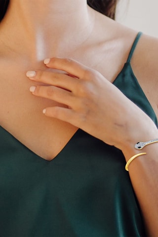 Pulseira rígida banhada a ouro fino amarelo