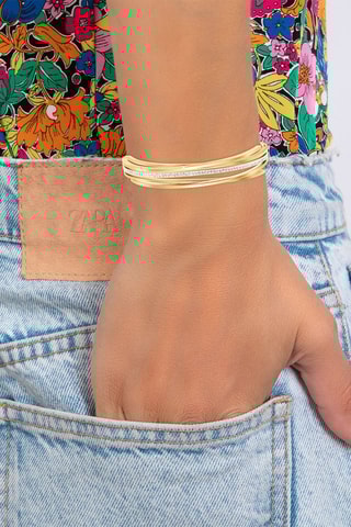 Pulseira rígida banhada a ouro fino amarelo