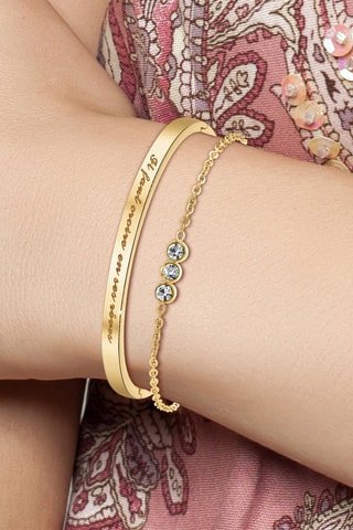 Pulseiras e pulseira rígida "Il faut croire en ses rêves" banhadas a ouro amarelo fino