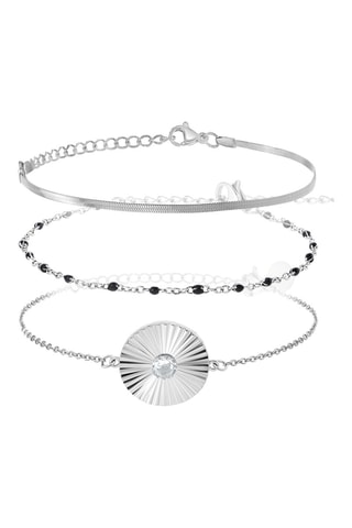 3 pulseiras - Prateado