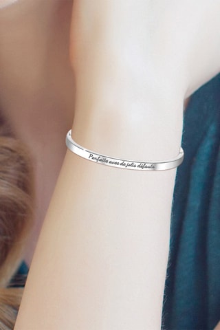 Pulseira e pulseira rígida "Parfaite avec de jolis défauts" - Prateado