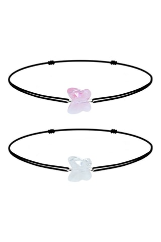 2 pulseiras - Branco e rosa
