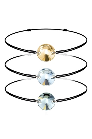 3 pulseiras - Branco, azul claro e amarelo