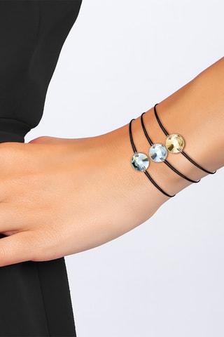 3 pulseiras - Branco, azul claro e amarelo