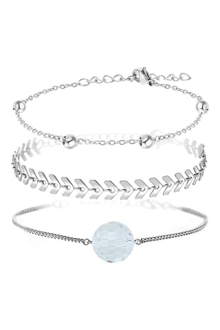 3 pulseiras - Prateado