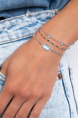 3 pulseiras - Prateado e azul-claro