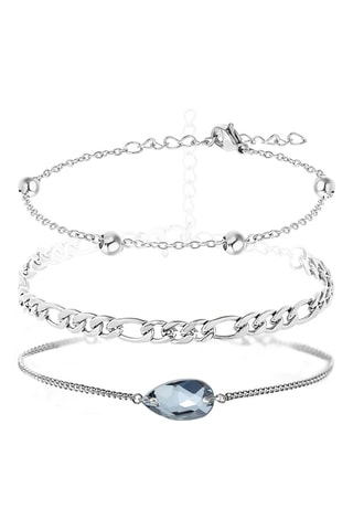 3 pulseiras - Prateado e azul