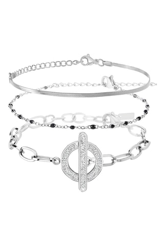 3 pulseiras - Prateado