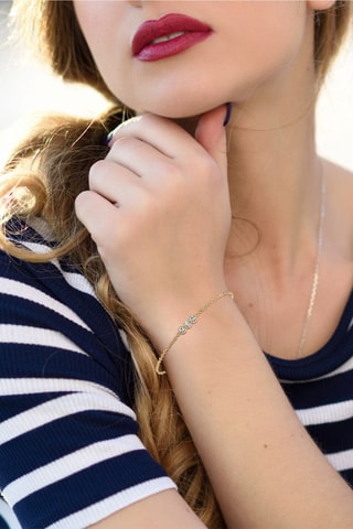 Pulseira banhada a ouro fino amarelo