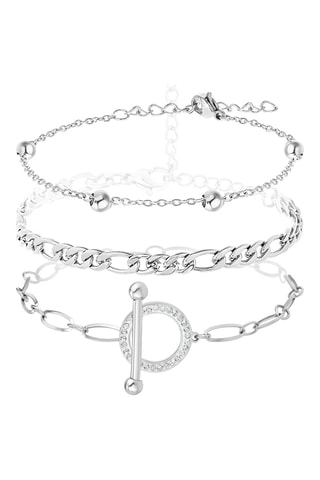 3 pulseiras - Prateado