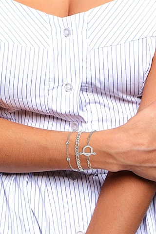 3 pulseiras - Prateado