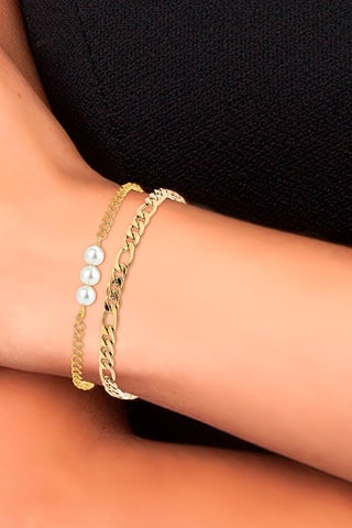 2 pulseiras banhadas a ouro fino amarelo