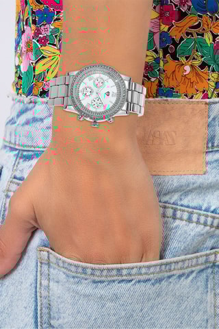 Relógio de quartzo em metal - Prateado