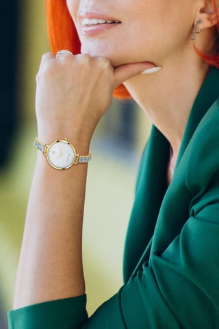 Relógio de quartzo em metal - Dourado