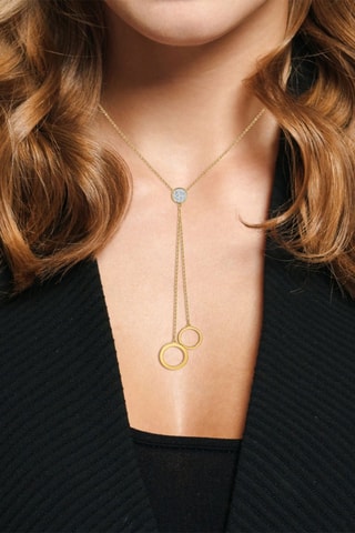 Colar comprido banhado a ouro fino amarelo