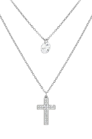 Colar corrente dupla - Prateado