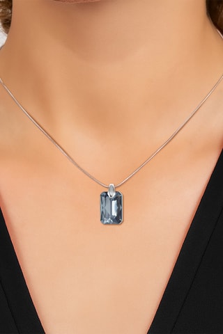 Colar com 3 pendentes - Cinzento, branco e violeta