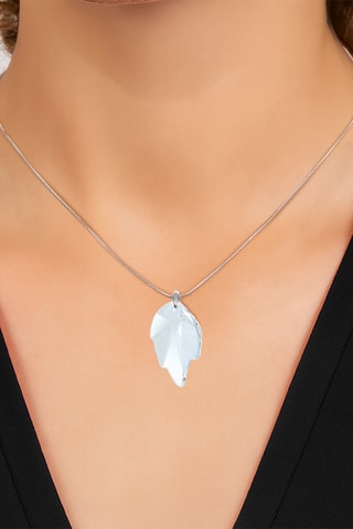 Colar com 3 pendentes - Cinzento, branco e violeta