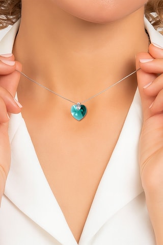 Colar com 3 pendentes - Verde e rosa