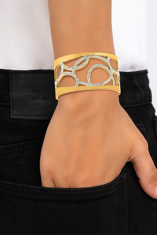 Pulseira banhada a ouro fino amarelo
