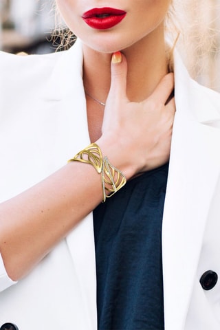 Pulseira banhada a ouro fino amarelo