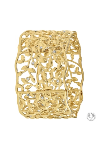 Pulseira aberta folheada a ouro fino amarelo